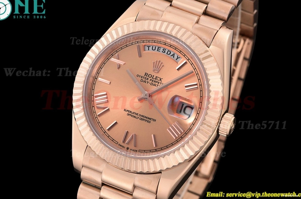 RG GDF 40mm Daydate Dial MY8215 Gold Rose RG 0205